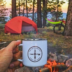 NEW White stainless steel enamel camping mug